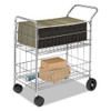 Wire Mail Cart, 21.5w X 37.5d X 39.25h, Chrome Wire Mail Cart, 21.5w X 37.5d X 39.25h, Chrome