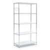 5-shelf Wire Shelving Kit With Casters And Shelf Liners, 48w X 18d X 72h, Silver