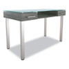 Prestige Glass Writing Desk, 47.1" X 23.5" X 29.5", Gray Prestige Glass Writing Desk, 47.1" X 23.5" X 29.5", Gray