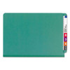 End Tab Colored Pressboard Classification Folders With Safeshield Coated Fasteners, 2 Dividers, Legal Size, Green, 10/box