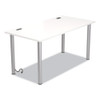 Essentials Writing Table-desk With Integrated Power Management, 59.7" X 29.3" X 28.8", White/aluminum