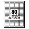 White Address Labels W/ Sure Feed Technology For Laser Printers, Laser Printers, 0.5 X 1.75, White, 80/sheet, 250 Sheets/box White Address Labels W/ Sure Feed Technology For Laser Printers, Laser Printers, 0.5 X 1.75, White, 80/sheet, 250 Sheets/box