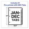 Preprinted Laminated Tab Dividers W/gold Reinforced Binding Edge, 12-tab, Letter Preprinted Laminated Tab Dividers W/gold Reinforced Binding Edge, 12-tab, Letter