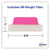 Ultra Tabs Repositionable Margin Tabs, 1/5-cut Tabs, Assorted Neon, 2.5" Wide, 48/pack