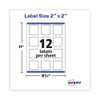 Laser/inkjet Media Labels, Inkjet/laser Printers, 2 X 2, White, 12 Labels/sheet, 10 Sheets/pack