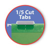 Colored Hanging File Folders With 1/5 Cut Tabs, Letter Size, 1/5-cut Tab, Green, 25/box