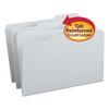 Reinforced Top Tab Colored File Folders, 1/3-cut Tabs: Assorted, Legal Size, 0.75" Expansion, Gray, 100/box