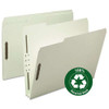 100% Recycled Pressboard Fastener Folders, Letter Size, 2" Expansion, Gray-green, 25/box