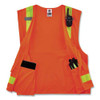 Glowear 8250zhg Class 2 Hi-gloss Surveyors Zipper Vest, Polyester, 4x-large/5x-large, Orange