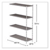 Industrial Add-on Unit, Four-shelf, 48w X 18d X 72h, Steel, Metallic Gray