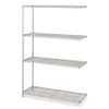 Industrial Add-on Unit, Four-shelf, 48w X 18d X 72h, Steel, Metallic Gray