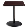 Cafe Table, 36w X 36d X 42h, Square Top/round Base, Mahogany Top, Black Base Cafe Table, 36w X 36d X 42h, Square Top/round Base, Mahogany Top, Black Base