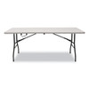 Bifold Resin Folding Table, Rectangular, 70.9" X 29.1" X 30", White Granite Top, Gray Base/legs, 2/pack