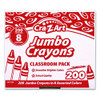 Jumbo Crayons, 8 Assorted Colors, 200/pack
