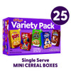 Cereal Assortment Pack, Assorted Flavors, Single Serve Box, 25/carton