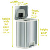 Step Pedal-sensor Trash Can, 13 Gal, Plastic/stainless Steel, Silver/white