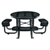 Perforated Steel Picnic Table, Round, 46" Dia X 29.5"h, Black Top, Black Base/legs Perforated Steel Picnic Table, Round, 46" Dia X 29.5"h, Black Top, Black Base/legs