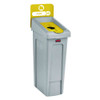 Slim Jim Recycling Station Kit, 1-stream Bottles And Cans, 23 Gal, Plastic, Yellow/gray