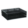 Metal Mesh Monitor Stand With Storage Drawers, For Up To 32" Monitors, 15.8" X 11.8" X 4.7", Black, Supports 30 Lb Metal Mesh Monitor Stand With Storage Drawers, For Up To 32" Monitors, 15.8" X 11.8" X 4.7", Black, Supports 30 Lb