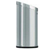 Beveled Open Top Trash Can, 15 Gal, Stainless Steel, Silver