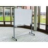 Mobile Magnetic Whiteboard, 48" X 36", White Surface, Silver Aluminum Frame
