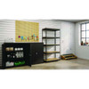 Steel Shelving Unit With Particleboard Shelves, Five-shelf, 36w X 18d X 72h, Steel, Black Steel Shelving Unit With Particleboard Shelves, Five-shelf, 36w X 18d X 72h, Steel, Black