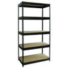 Steel Shelving Unit With Particleboard Shelves, Five-shelf, 36w X 18d X 72h, Steel, Black Steel Shelving Unit With Particleboard Shelves, Five-shelf, 36w X 18d X 72h, Steel, Black