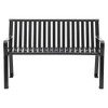Steel Slat Benches With Back, 48" X 27" X 31", Black Seat/back, Black Base Steel Slat Benches With Back, 48" X 27" X 31", Black Seat/back, Black Base