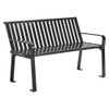 Steel Slat Benches With Back, 48" X 27" X 31", Black Seat/back, Black Base Steel Slat Benches With Back, 48" X 27" X 31", Black Seat/back, Black Base