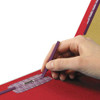 End Tab Pressboard Classification Folders With Safeshield Fasteners, 2 Dividers, Legal Size, Bright Red, 10/box