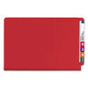 End Tab Pressboard Classification Folders With Safeshield Fasteners, 2 Dividers, Legal Size, Bright Red, 10/box