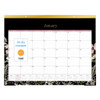 Neveah Monthly Desk Pad Calendar, Floral Artwork, 22" X 17", White/black/pink Sheets, Gold Headband, 12-month (jan-dec): 2026 Neveah Monthly Desk Pad Calendar, Floral Artwork, 22" X 17", White/black/pink Sheets, Gold Headband, 12-month (jan-dec): 2026