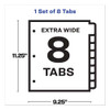 Print And Apply Index Maker Clear Label Dividers, 8 White Tabs, Letter