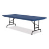 Adjustable Folding Tables, Rectangular, 60" X 30" X 22" To 32", Blue Top, Black Legs, 4/pallet Adjustable Folding Tables, Rectangular, 60" X 30" X 22" To 32", Blue Top, Black Legs, 4/pallet