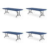 Adjustable Folding Tables, Rectangular, 60" X 30" X 22" To 32", Blue Top, Black Legs, 4/pallet Adjustable Folding Tables, Rectangular, 60" X 30" X 22" To 32", Blue Top, Black Legs, 4/pallet