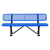 Expanded Steel Bench With Back, 72" X 24" X 33", Blue Seat/back, Black Base Expanded Steel Bench With Back, 72" X 24" X 33", Blue Seat/back, Black Base