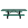 Ada Compliant Expanded Steel Picnic Table, Rectangular, 96 X 60 X 21.5, Green Top And Base Ada Compliant Expanded Steel Picnic Table, Rectangular, 96 X 60 X 21.5, Green Top And Base