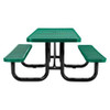 Ada Compliant Expanded Steel Picnic Table, Rectangular, 96 X 60 X 21.5, Green Top And Base Ada Compliant Expanded Steel Picnic Table, Rectangular, 96 X 60 X 21.5, Green Top And Base