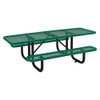 Ada Compliant Expanded Steel Picnic Table, Rectangular, 96 X 60 X 21.5, Green Top And Base Ada Compliant Expanded Steel Picnic Table, Rectangular, 96 X 60 X 21.5, Green Top And Base