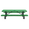 Expanded Steel Picnic Table, Rectangular, 96 X 62 X 29.5, Green Top, Green Base/legs Expanded Steel Picnic Table, Rectangular, 96 X 62 X 29.5, Green Top, Green Base/legs