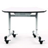Height-adjustable Trapezoid Student Desk With Drawer, 60.25 X 21 X 32 To 38, White Height-adjustable Trapezoid Student Desk With Drawer, 60.25 X 21 X 32 To 38, White