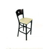 Circle Series Barstool, Supports Up To 300 Lb, 28.5" Seat Height, Taupe Seat, Dark Walnut Back, Black Base