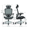 Alera Minerva Ergonomic Mesh Swivel Task Chair, Support Up To 275lb, 17.24 To 20.98 Seat Height, Black Seat/back, Silver Base Alera Minerva Ergonomic Mesh Swivel Task Chair, Support Up To 275lb, 17.24 To 20.98 Seat Height, Black Seat/back, Silver Base