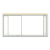 Horizontal Sliding Porcelain Magnetic Whiteboard, 72" X 48", White Surface, Anodized Aluminum Frame