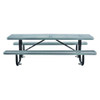 Expanded Steel Picnic Table, Rectangular, 96 X 62 X 29.5, Gray Top, Gray Base/legs Expanded Steel Picnic Table, Rectangular, 96 X 62 X 29.5, Gray Top, Gray Base/legs