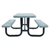 Expanded Steel Picnic Table, Rectangular, 96 X 62 X 29.5, Gray Top, Gray Base/legs Expanded Steel Picnic Table, Rectangular, 96 X 62 X 29.5, Gray Top, Gray Base/legs