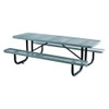 Expanded Steel Picnic Table, Rectangular, 96 X 62 X 29.5, Gray Top, Gray Base/legs Expanded Steel Picnic Table, Rectangular, 96 X 62 X 29.5, Gray Top, Gray Base/legs