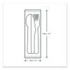 Cutlery Kits, Compostable, General Purpose, Fork/knife/napkin/spoon, Plastic, White, 250/carton Cutlery Kits, Compostable, General Purpose, Fork/knife/napkin/spoon, Plastic, White, 250/carton