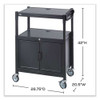 Steel Adjustable Av Cart With Cabinet, Metal, 3 Shelf, 6 Ac Outlets, 40 Lb Capacity, 26.75 X 20.5 X 42, Black Steel Adjustable Av Cart With Cabinet, Metal, 3 Shelf, 6 Ac Outlets, 40 Lb Capacity, 26.75 X 20.5 X 42, Black