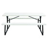 Blow-molded Plastic Picnic Table, Rectangular, 72 X 60 X 30, White Top, White Base/legs Blow-molded Plastic Picnic Table, Rectangular, 72 X 60 X 30, White Top, White Base/legs